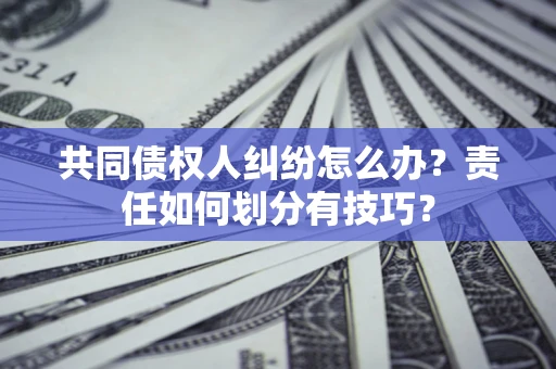 武汉共同债权人纠纷怎么办？责任如何划分有技巧？