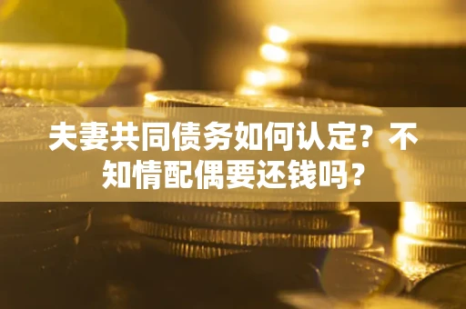 武汉夫妻共同债务如何认定？不知情配偶要还钱吗？
